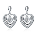 925 Silver Stud Earrings Jewelry with Dancing Diamond CZ